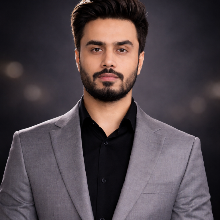 Confident in gray suit